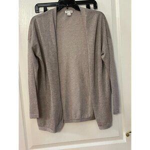 Reiss Long Sleeve Tan Open Front Lightweight Cardigan Size Extra Small Shimmery